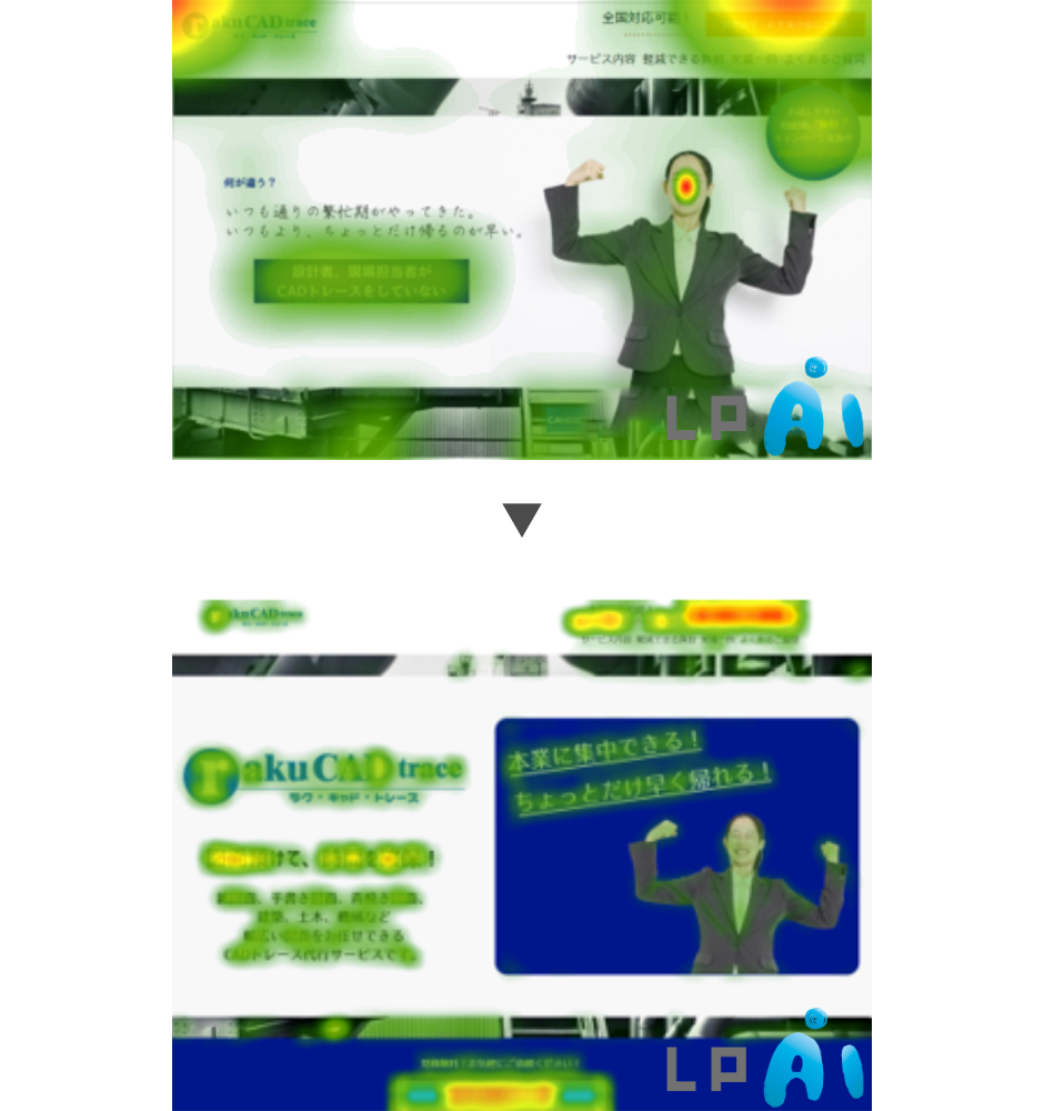 UI改善前とUI改善後のヒートマップ分析